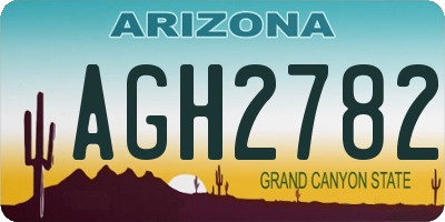 AZ license plate AGH2782