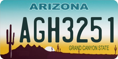AZ license plate AGH3251