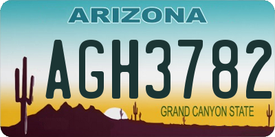AZ license plate AGH3782