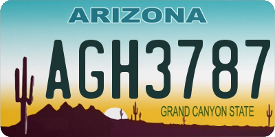 AZ license plate AGH3787