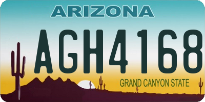 AZ license plate AGH4168