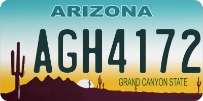 AZ license plate AGH4172