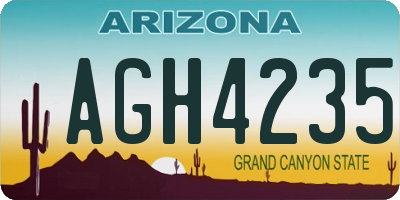 AZ license plate AGH4235