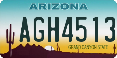 AZ license plate AGH4513