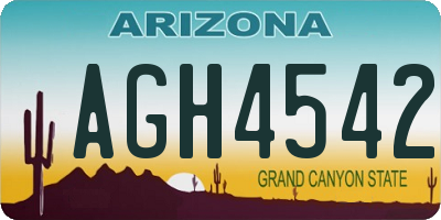 AZ license plate AGH4542