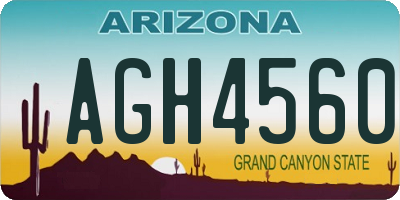 AZ license plate AGH4560