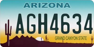 AZ license plate AGH4634