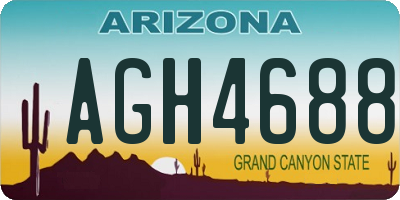 AZ license plate AGH4688