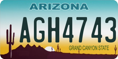 AZ license plate AGH4743