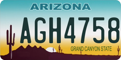 AZ license plate AGH4758