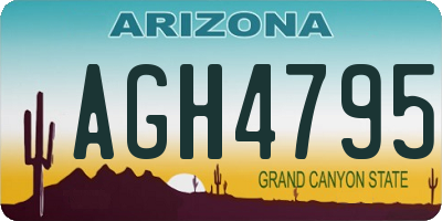 AZ license plate AGH4795