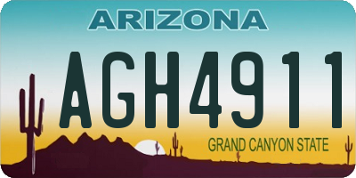 AZ license plate AGH4911