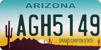 AZ license plate AGH5149
