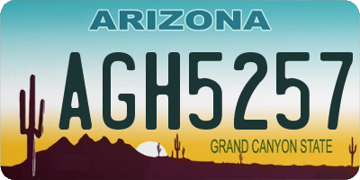 AZ license plate AGH5257