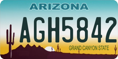 AZ license plate AGH5842
