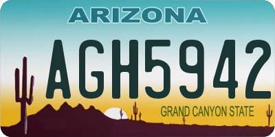 AZ license plate AGH5942