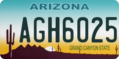 AZ license plate AGH6025