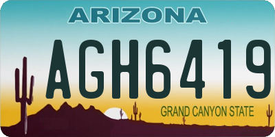 AZ license plate AGH6419