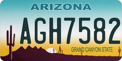 AZ license plate AGH7582