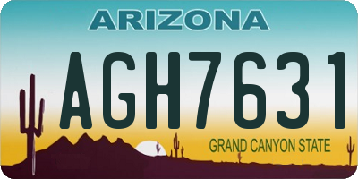 AZ license plate AGH7631