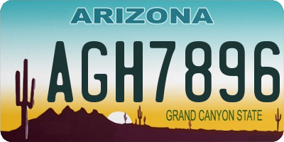AZ license plate AGH7896