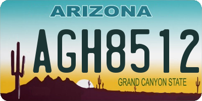 AZ license plate AGH8512