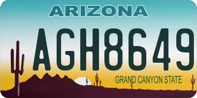 AZ license plate AGH8649
