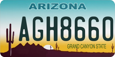 AZ license plate AGH8660
