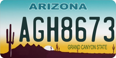 AZ license plate AGH8673