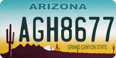 AZ license plate AGH8677