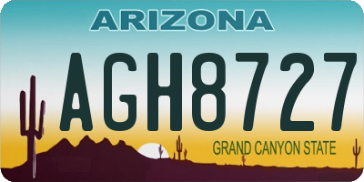 AZ license plate AGH8727