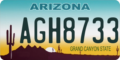 AZ license plate AGH8733