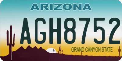 AZ license plate AGH8752