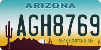 AZ license plate AGH8769