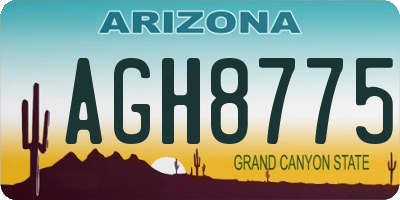 AZ license plate AGH8775