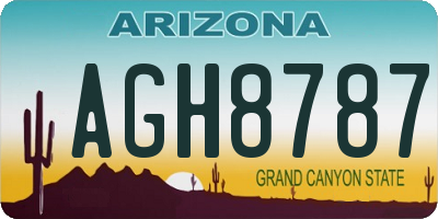 AZ license plate AGH8787