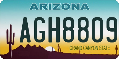 AZ license plate AGH8809