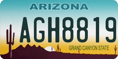 AZ license plate AGH8819