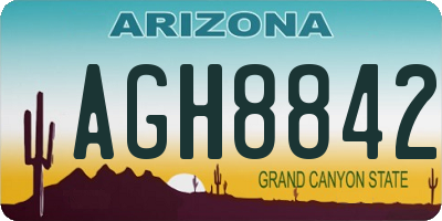 AZ license plate AGH8842