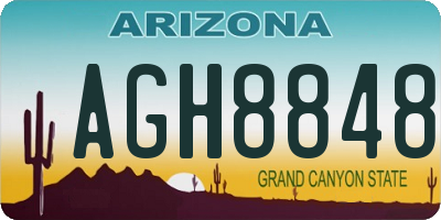 AZ license plate AGH8848