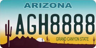 AZ license plate AGH8888