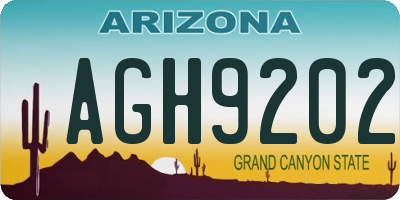 AZ license plate AGH9202