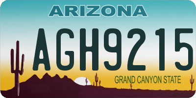 AZ license plate AGH9215
