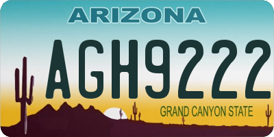 AZ license plate AGH9222