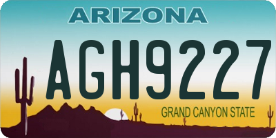 AZ license plate AGH9227