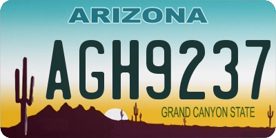 AZ license plate AGH9237