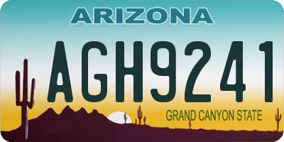 AZ license plate AGH9241