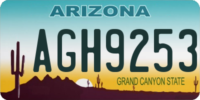 AZ license plate AGH9253