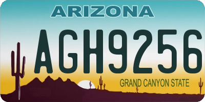 AZ license plate AGH9256