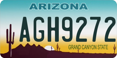 AZ license plate AGH9272